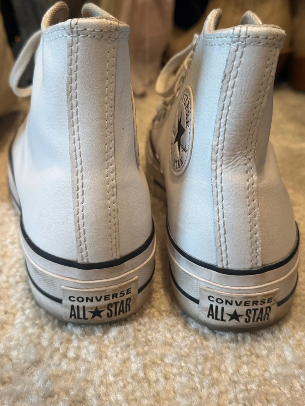 Converse White High-Top Leather Sneakers - Picture 4 of 4